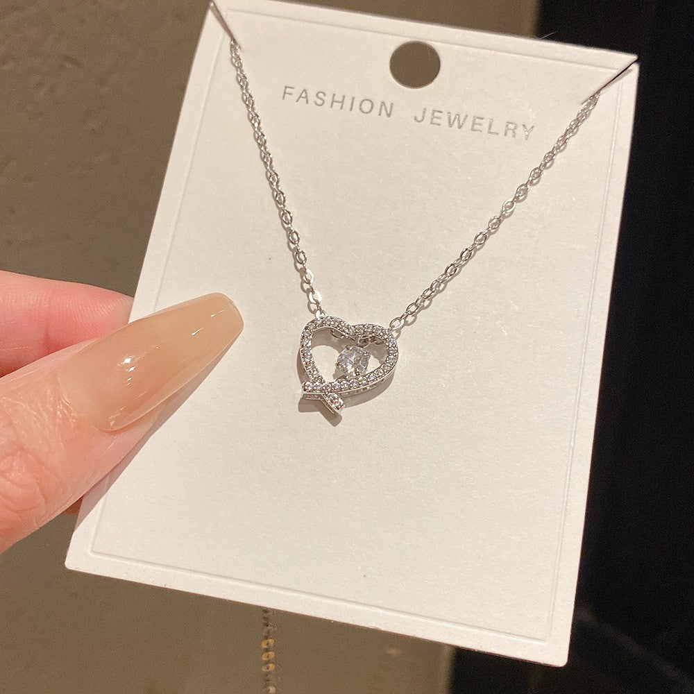 Women's Minority Simple Fashionable Elegant Zircon Clavicle Chain Titanium Steel Accessory Necklace