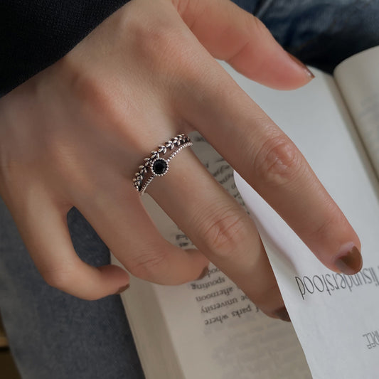 Black Zircon Female Hip Hop Fashion Personality Rings