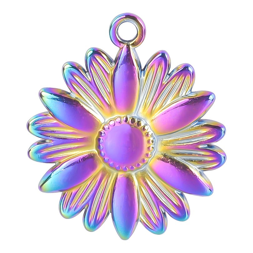 Stainless Steel Accessories Golden Sunflower Titanium Pendants