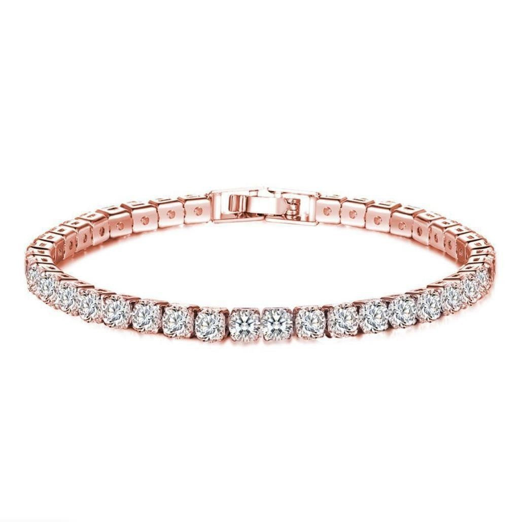 Women's & Men's Hip Hop Gold Zircon Chain Simple Bracelet