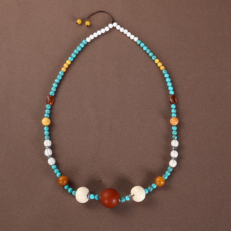 Women's & Men's Long Ethnic Style For Exaggerated Turquoise Necklaces