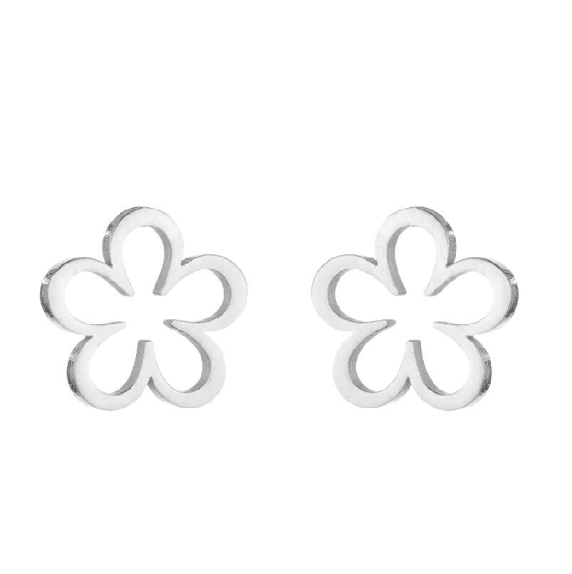 Lotus Ear Bone Hollow Origami Stainless Stud Earrings