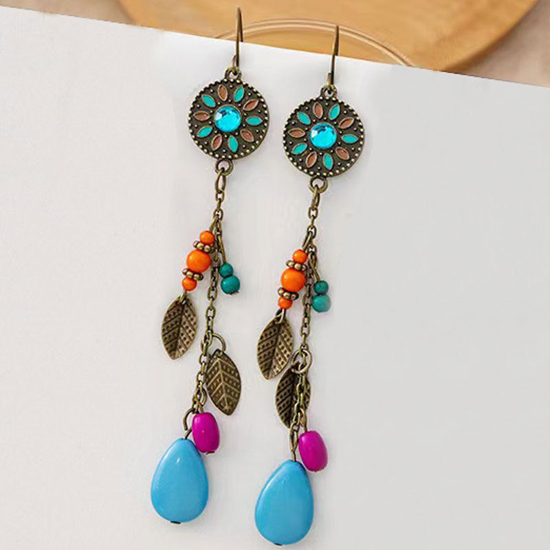 Ethnic Style Long Fringe Exotic Holiday Trip Earrings