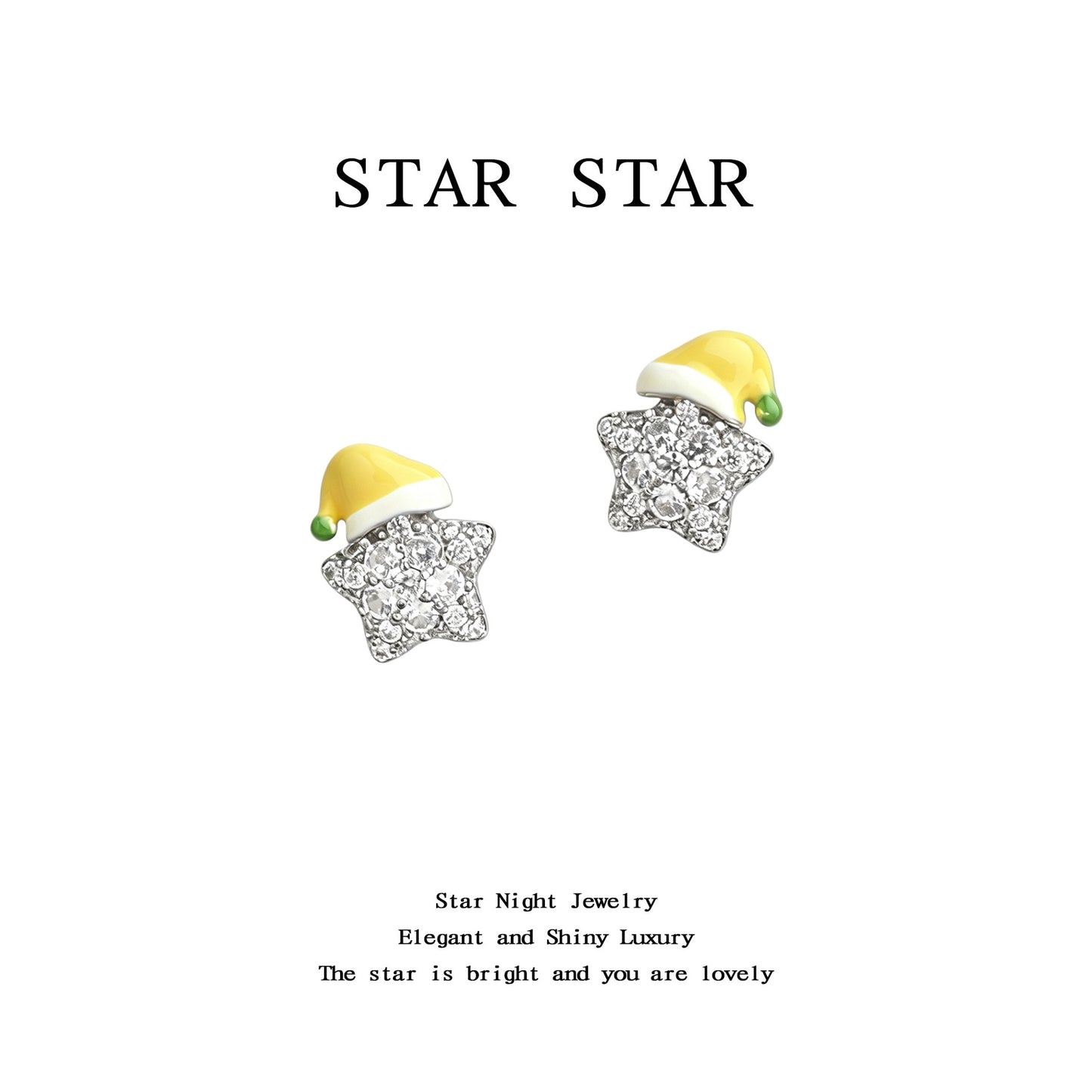 Micro Inlaid Zircon Enamel Drip Glazed Star Ear Creative Personalized Stud Earrings