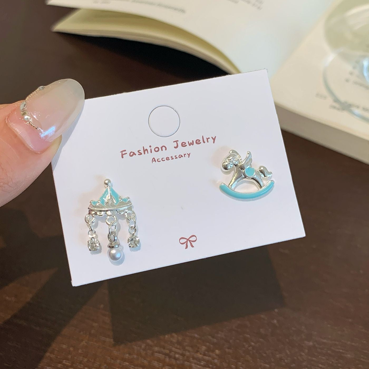 Women's Alloy Dripping Carousel Collection Sier Needle Earrings