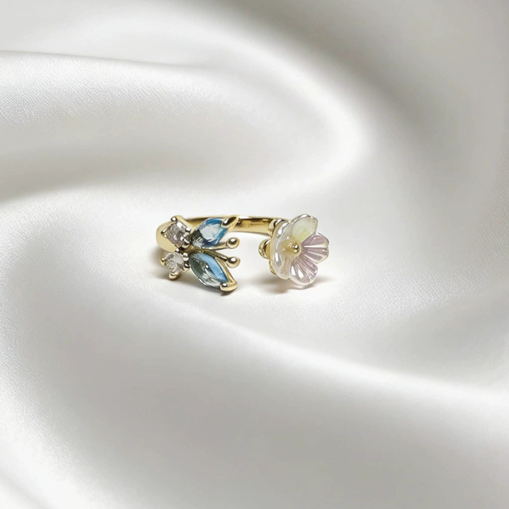 Light Luxury Full Rhinestone Zircon Retro Opening Personality High Sense Rings