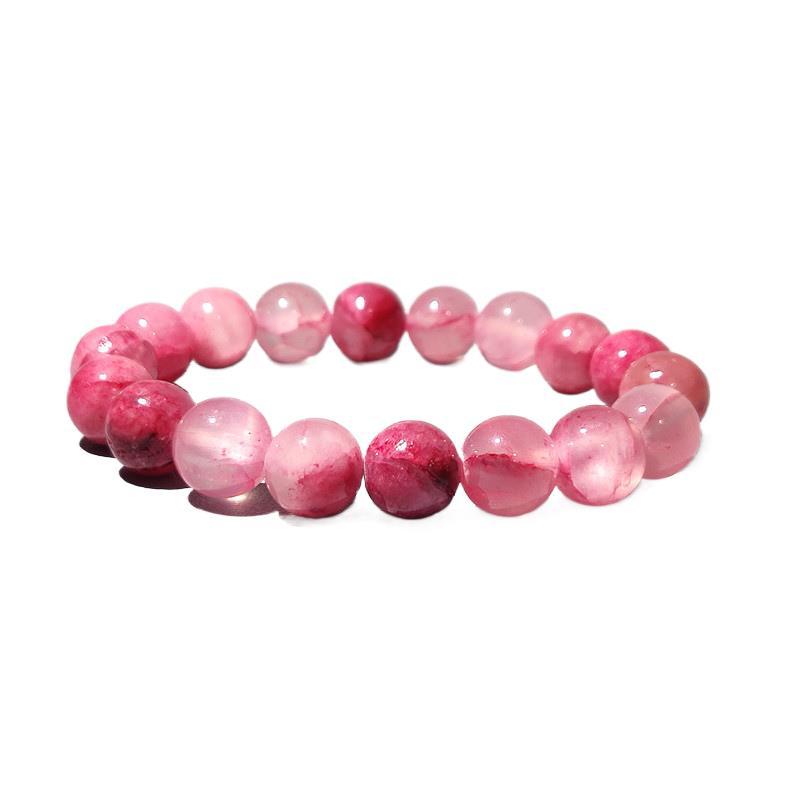 Little Female Persian Jade Round Beads Finger Twist Bracelet