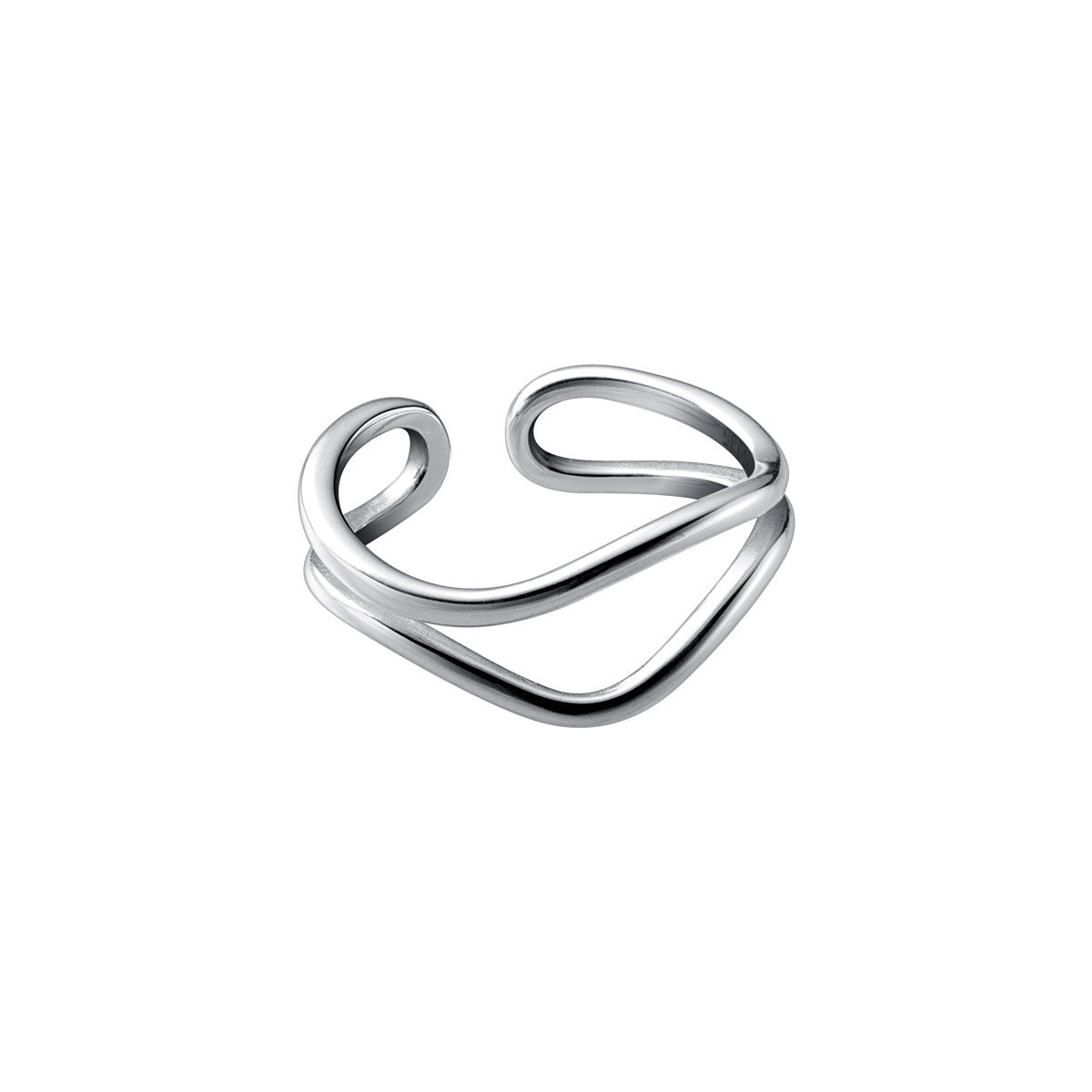 Sterling Sier Minimalist Wave Niche Design Rings