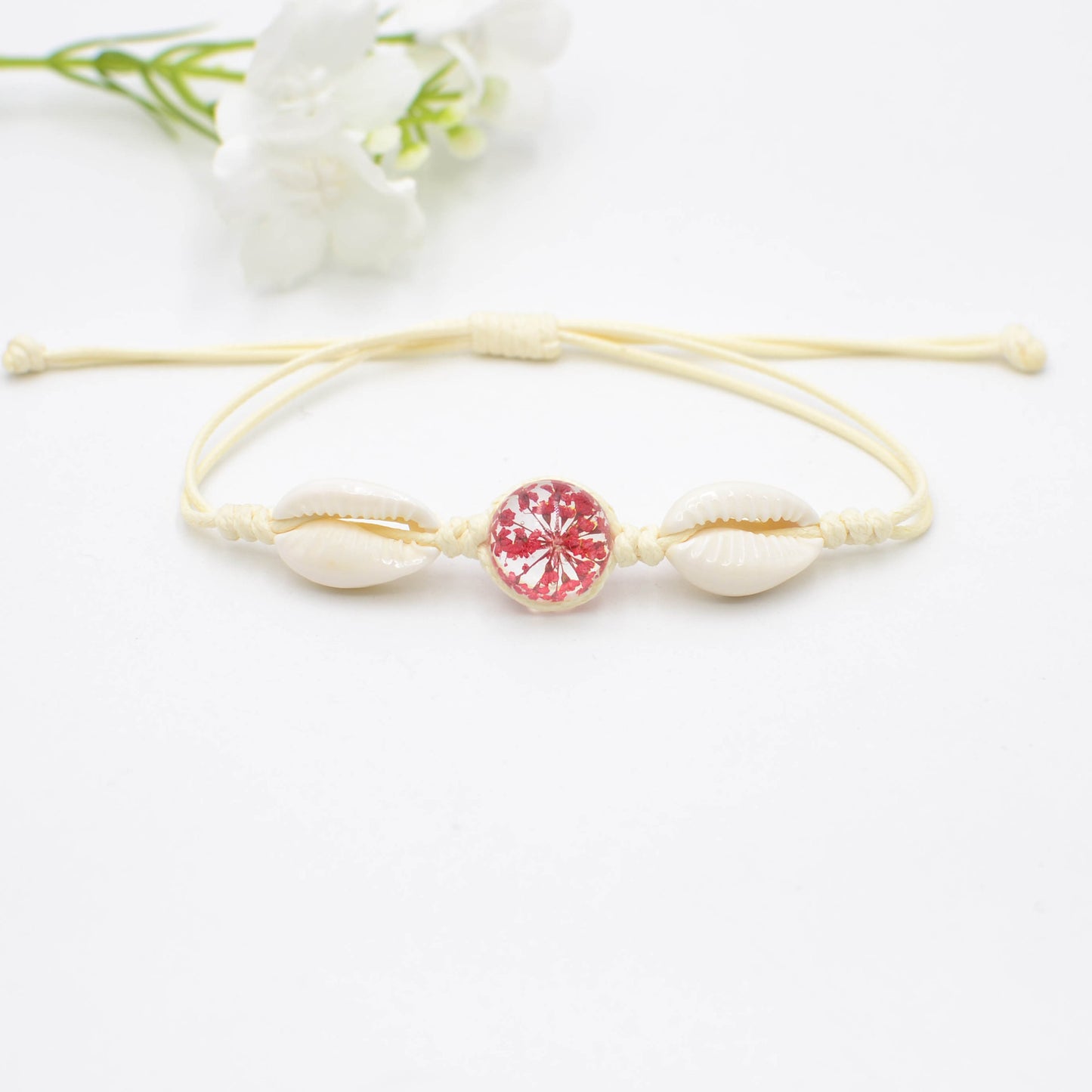 Natural Shell Dried Flower Real Hand Jewelry Woven Bracelets