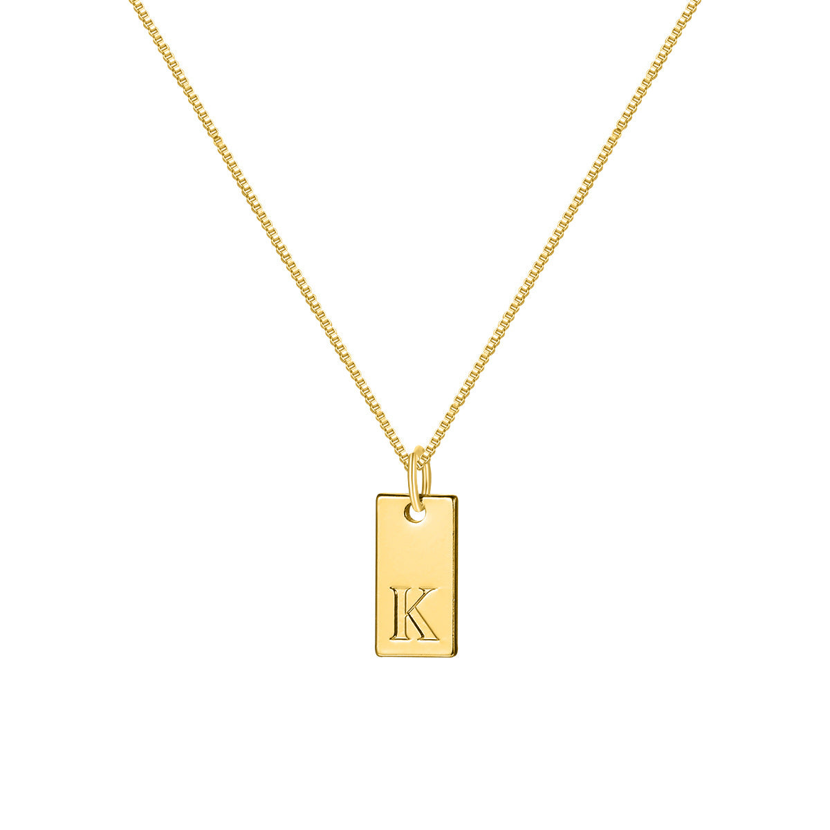 English Letter Creative Box Chain Square Necklaces