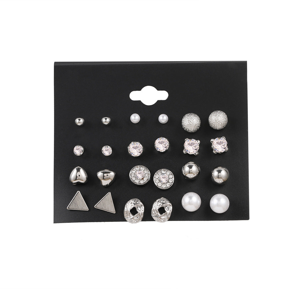 Korean Fashion Simple Pairs Pearl Heart Rings