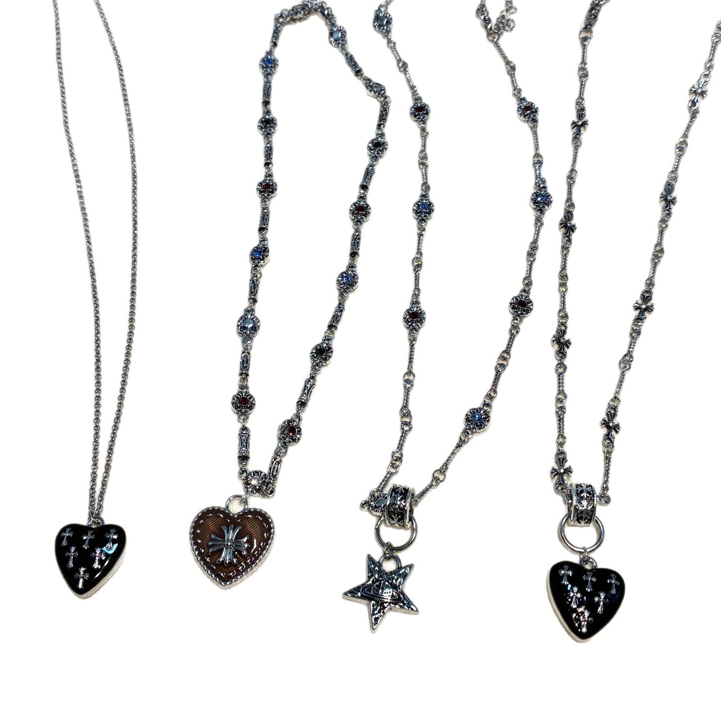 Women's Asian Style Gothic Sweet Cool Heart Necklace