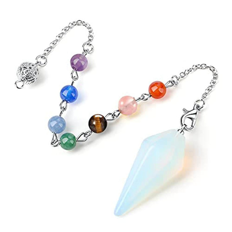 Six Sides Rhombus Stone Natural Hexagonal Cone Spirit Pendants