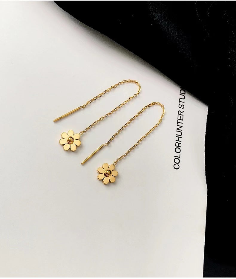 Women's Daisy Trendy Gold High-grade Titanium Steel No Ear Line
