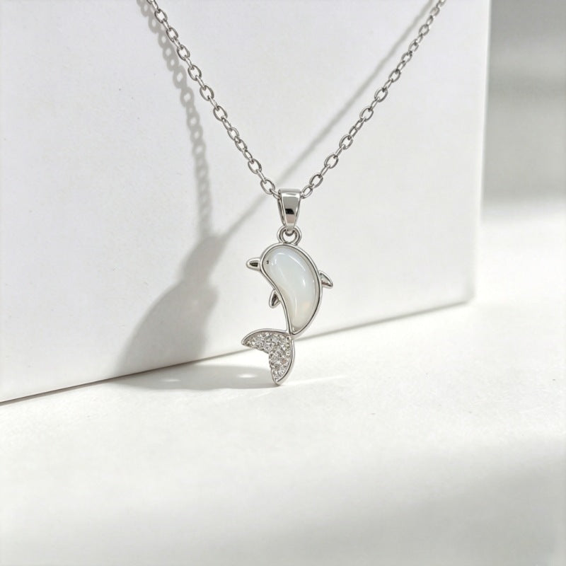Luxury Copper Micro Female Swan Love Ocean Series Necklace