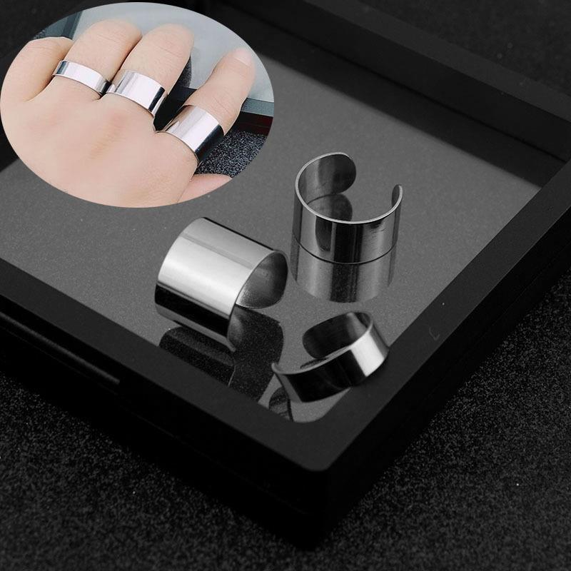 Smooth Opening Stainless Steel Super Wide Disco Boy Ring
