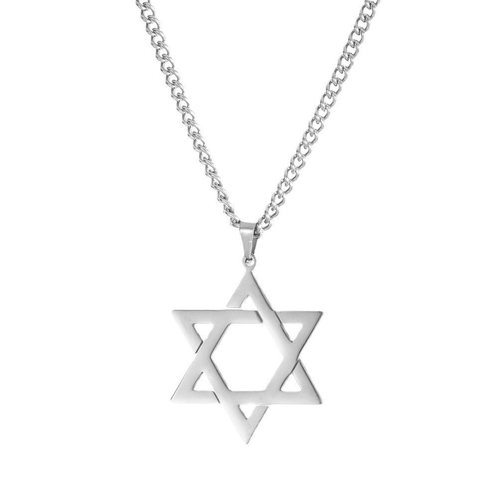 Women's & Men's Style Stainless Steel Hexagram Fashion Simple Wandering Retro Pendants