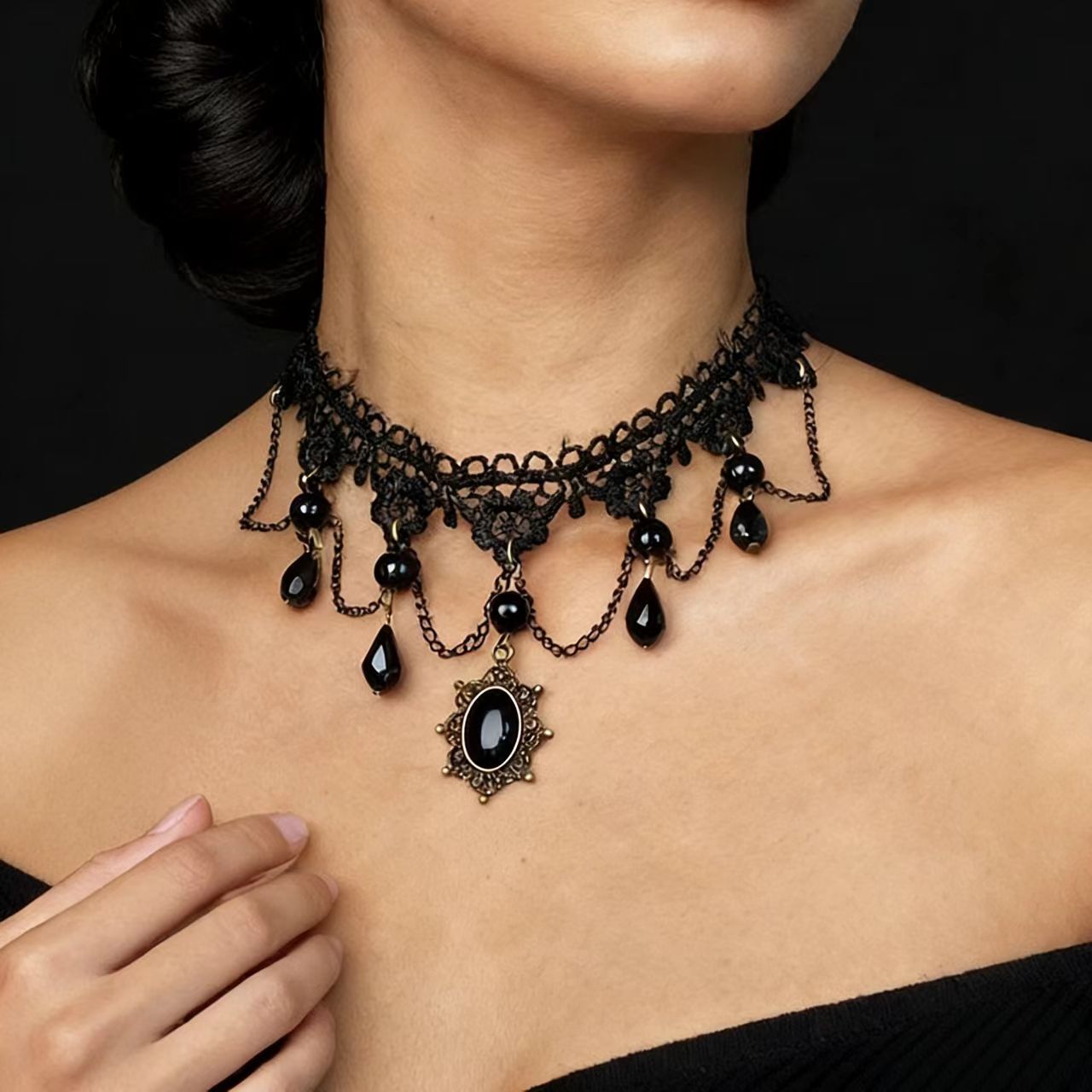 Lace Tassel Clavicle Chain Niche Personality Necklace