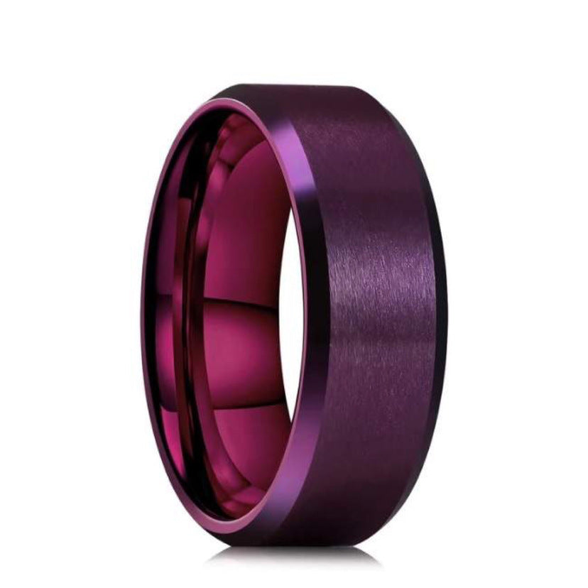 Men's Fashion Xi Vacuum Plating Purple Stainless Ring