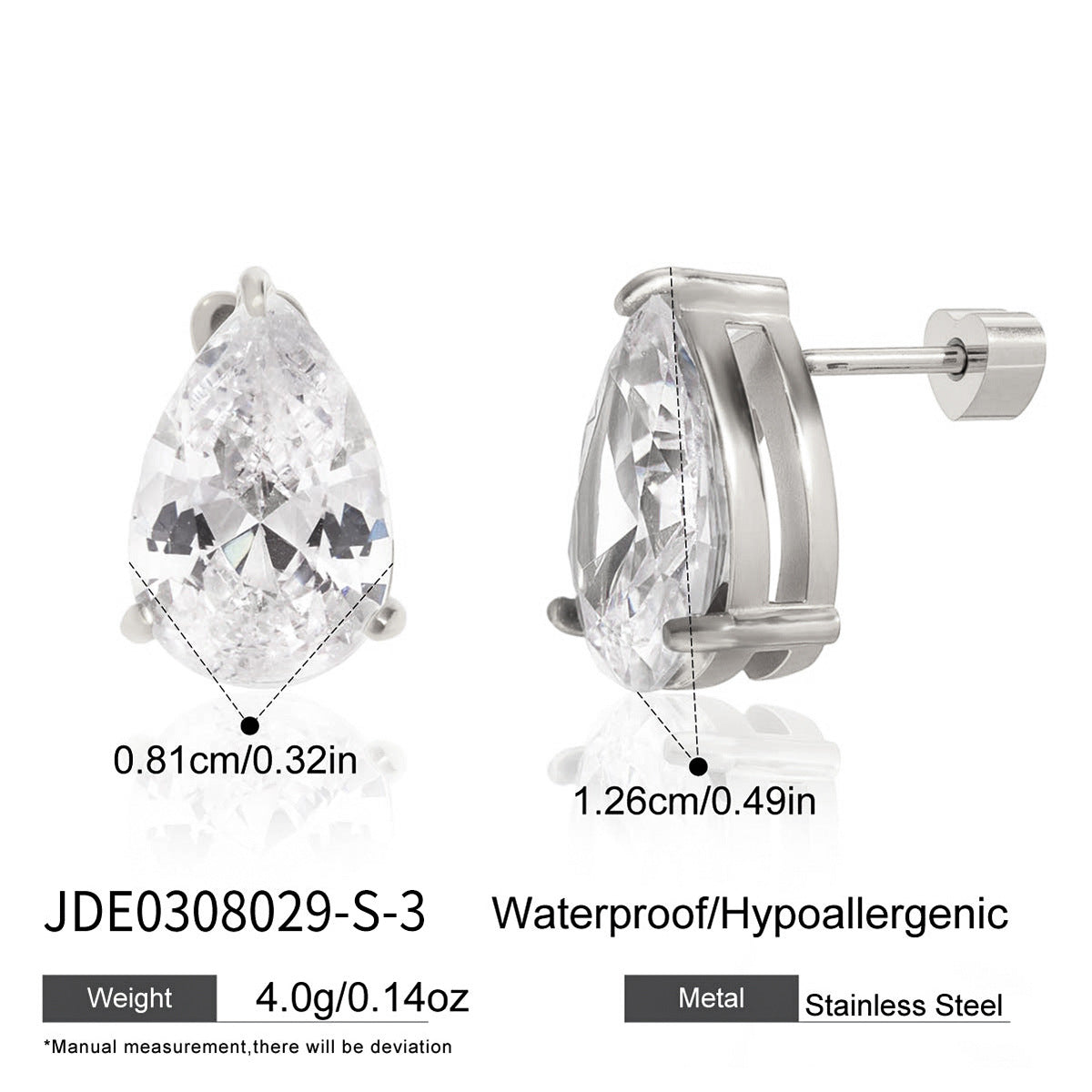 Ding Stainless Steel Zircon Light Luxury High-grade Sense Titanium Niche Earrings
