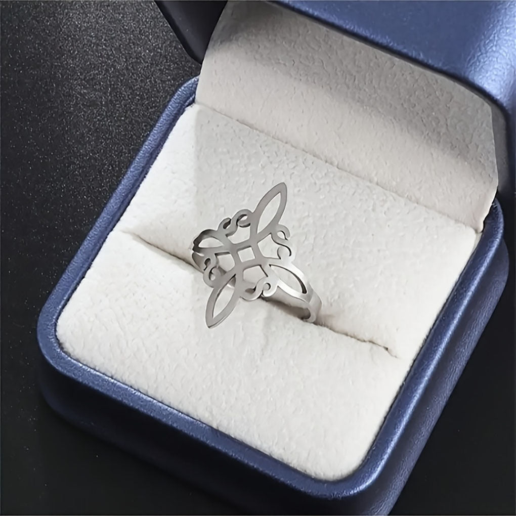 Simple Temperament Entry Lux Alloy Witch Knot Couple Rings