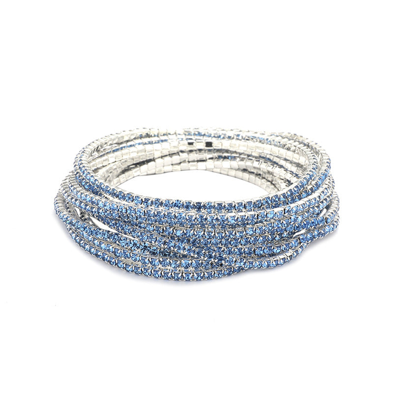 Rhinestone Stretch Bridal Korean Single Row Bracelets