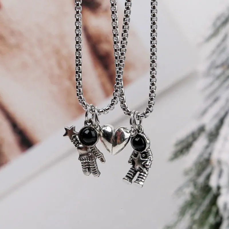 Women's & Men's Magnet Astronaut One Pair Niche Valentine's Necklaces