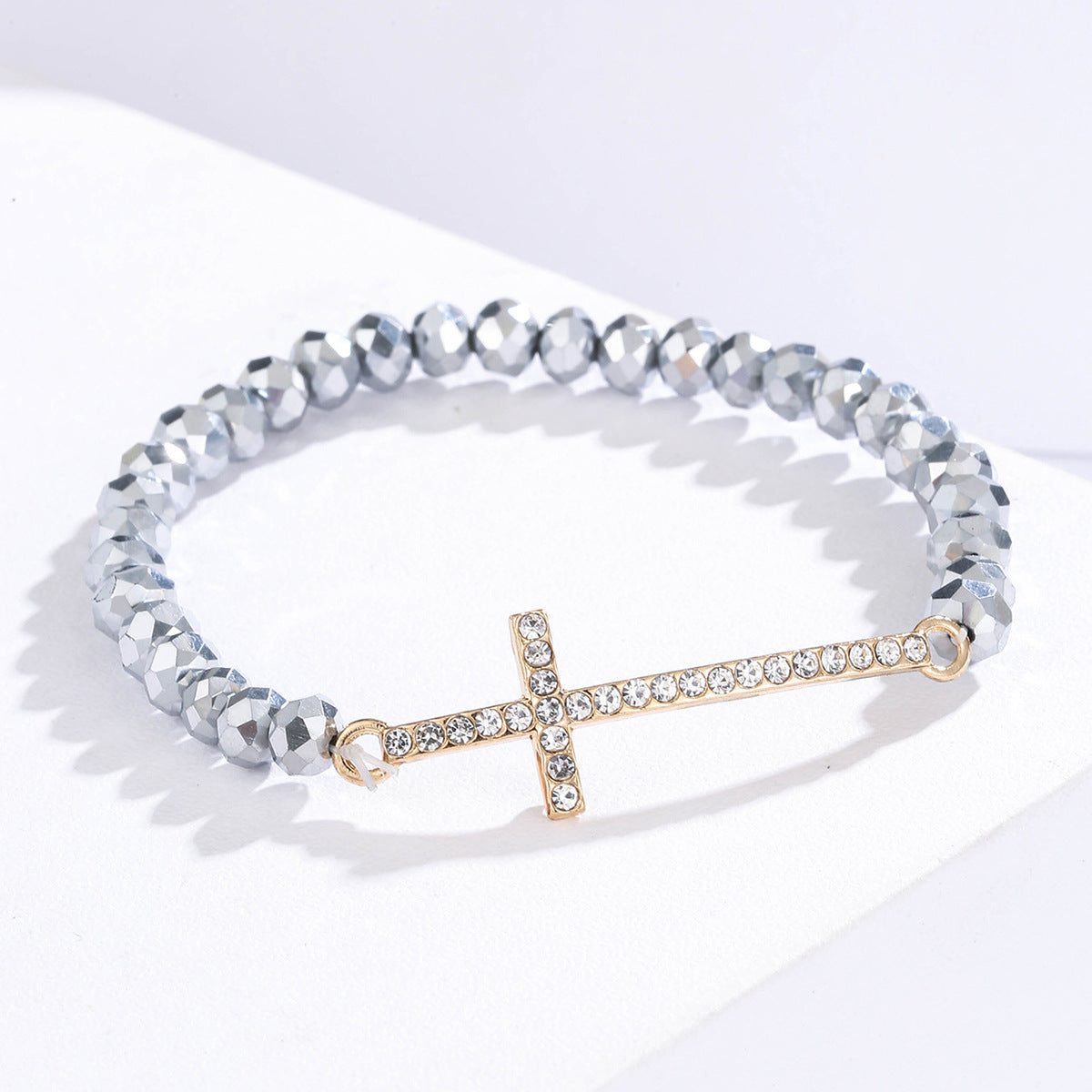 Simple Rhinestone Cross Colorful Crystal String Bracelets