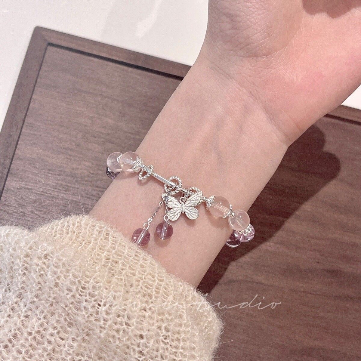 Butterfly Lucky Design Imitation Amethyst For Bracelets