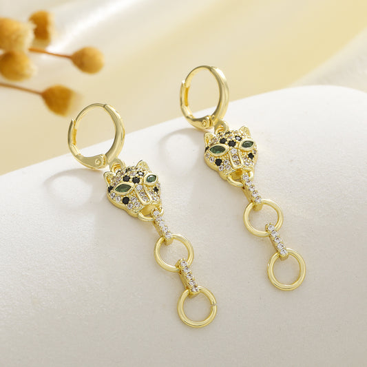 Women's Leopard Head High Sense Special Interest Light Earrings