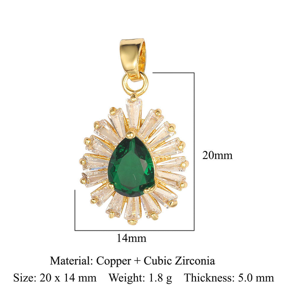 Zircon Copper Color Zirconium Micro Inlay Ornament Clavicle Pendants