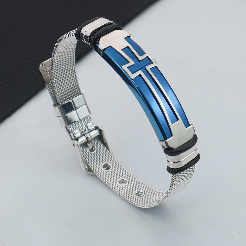 Stainless Steel Boys Fashion High-grade Cross Bracelets