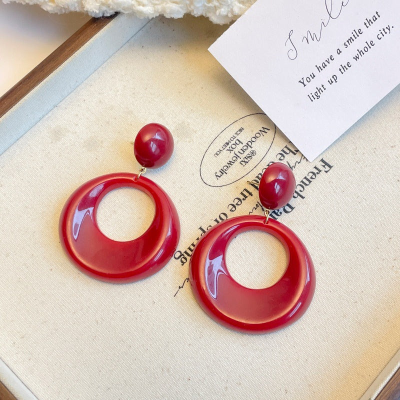 Women's Retro Blooming Acrylic Curved For Simple Stud Earrings