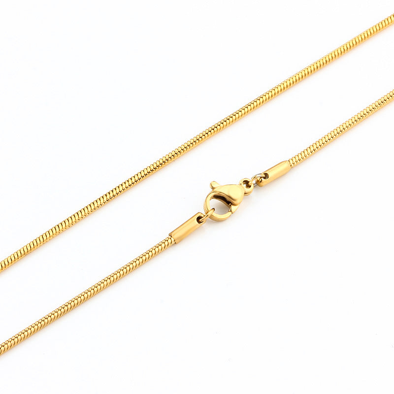 Women's & Men's Stainless Steel Snake Bone Welding Mouth Personality Trendy Items Basic Necklace