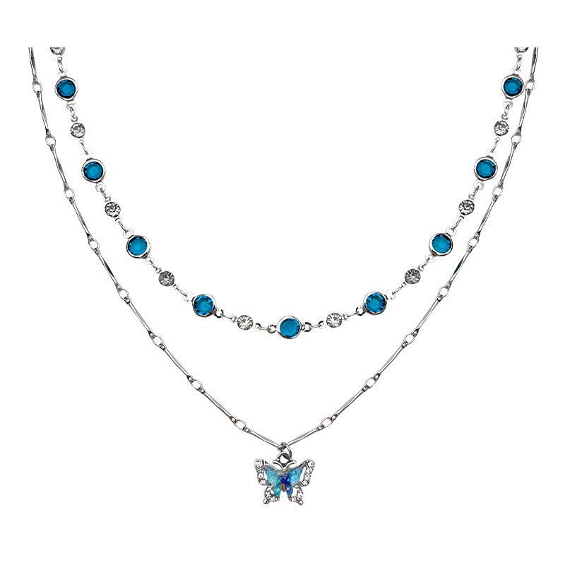 Twin Butterfly Female Light Luxury Minority High Sense Clavicle Necklaces