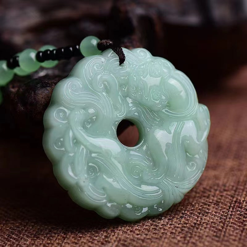 Jade Safety Buckle Ethnic Style Good Luck Comes Pendants