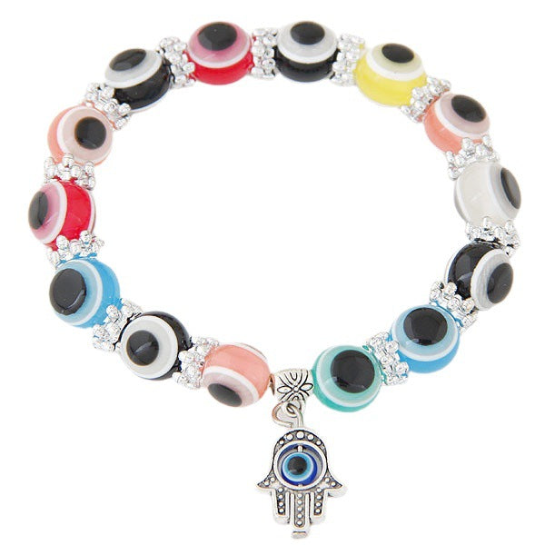 Blue Eyes Bead Fatima Hand Evil Bracelets