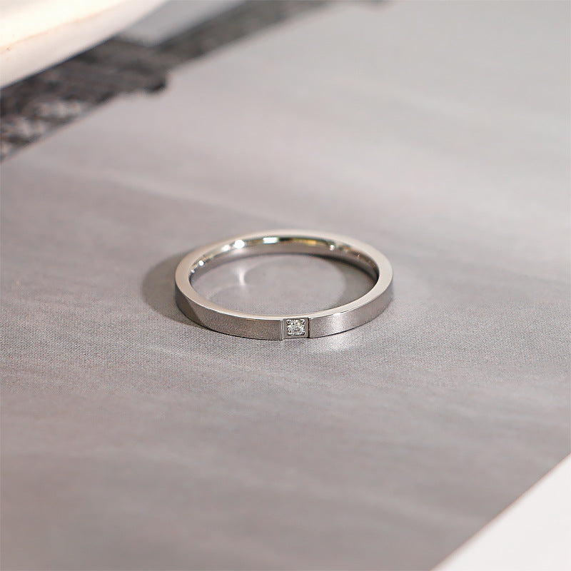 No Fading Diamond Simple Female Gold Plated Zircon Index Rings