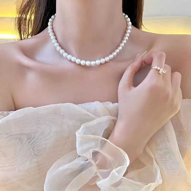 Classic Quality Bright Pearl Minimalist Clavicle Necklaces