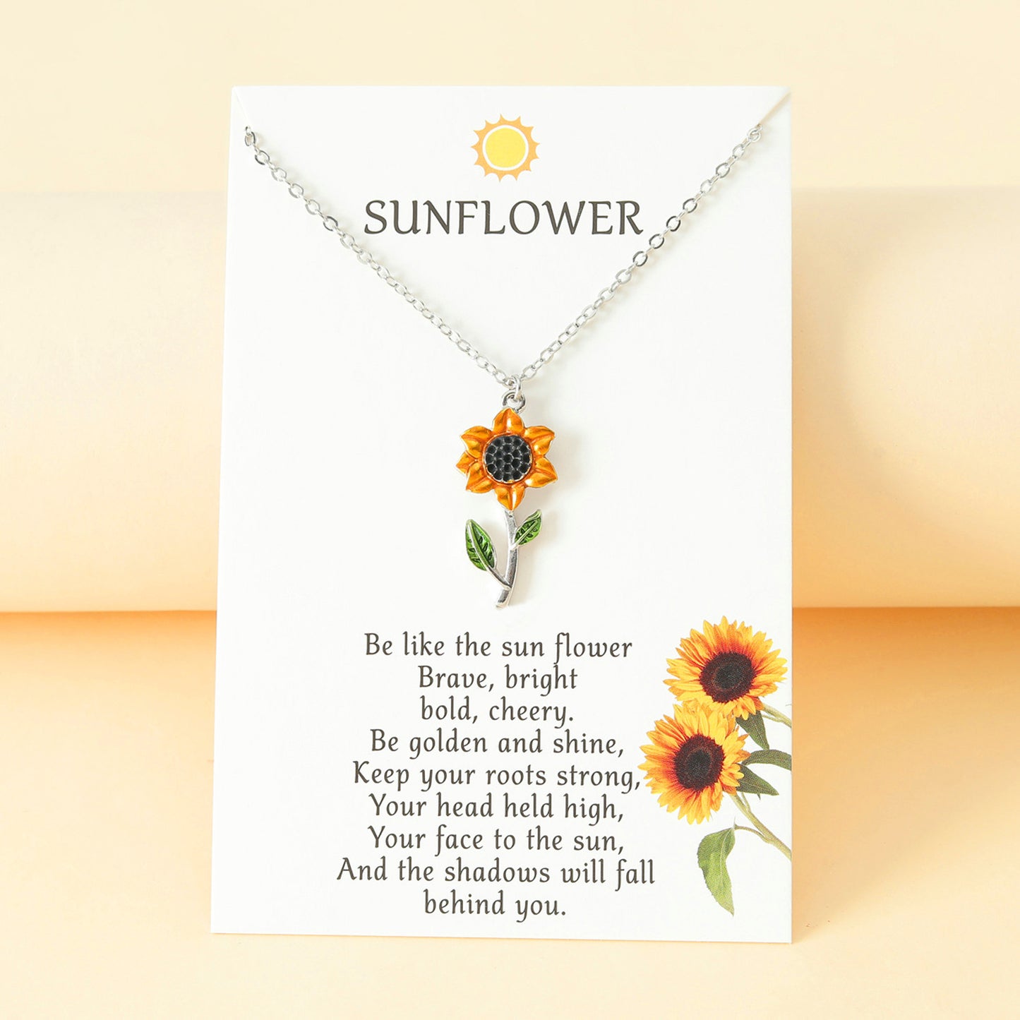 Ornament Personalized Sunflower Alloy Dripping Oil Necklaces