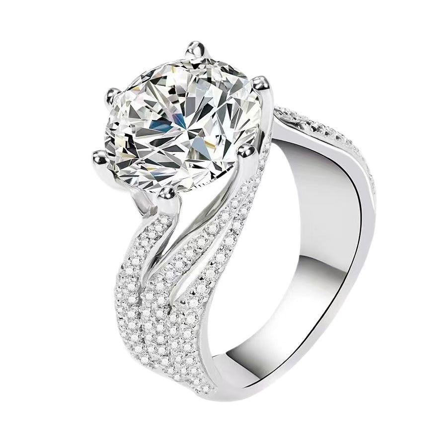 Women's Love Diamond Light Luxury Full Proposal Wedding Ring