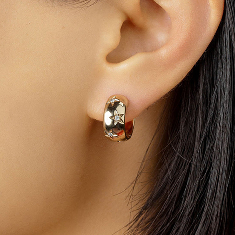 Cold Style Advanced Sensitive Surface Clip Micro Inlaid Ear Buckle