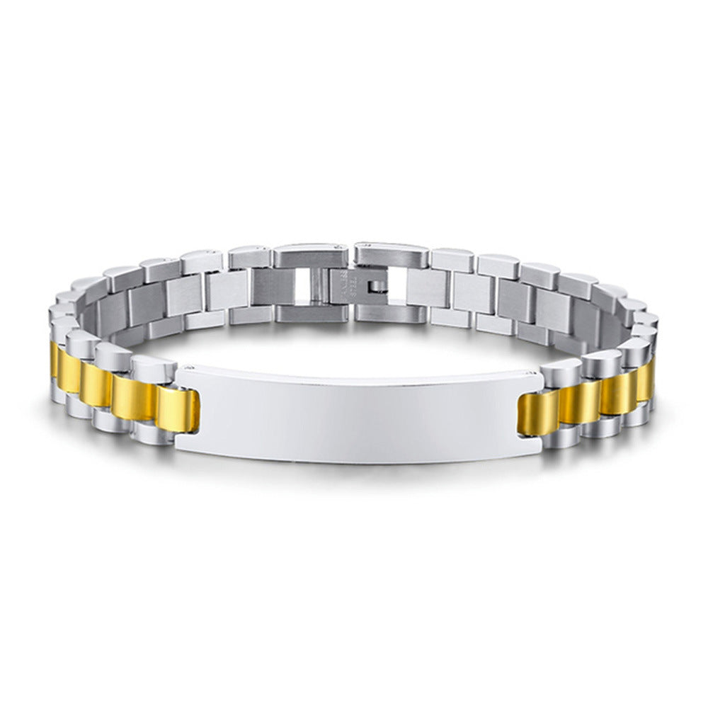 Stainless Steel Curved Titanium Couple Does Not Fade Female Bracelet