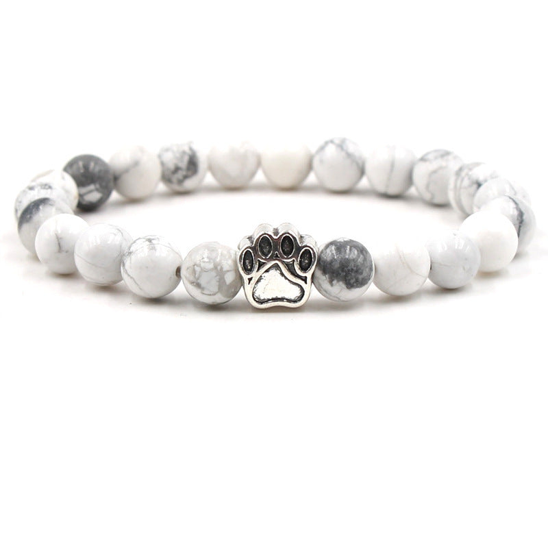 Holiday Gift Beaded Adjustable Foot Volcanic Rock Obsidian Turquoise Dog's Bracelets