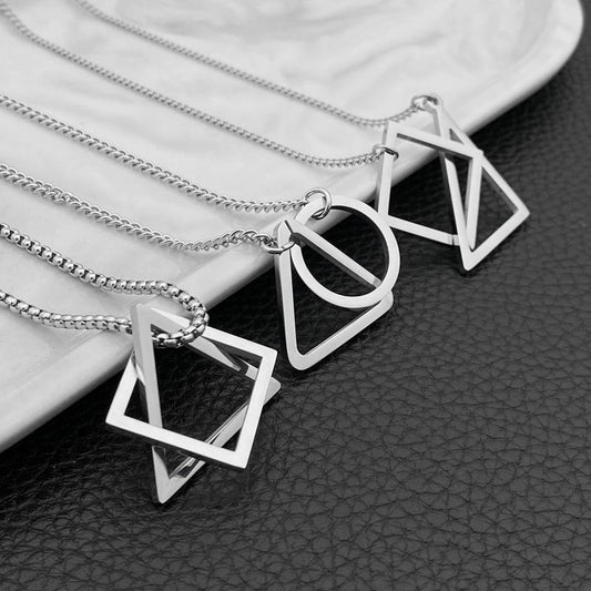 Women's & Men's Fashion Fashionmonger Geometric Triangle Square Suit Pendants