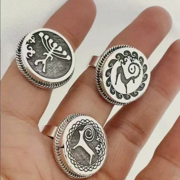 Kazakh Element Open Ethnic Style Simple Niche Index Ring