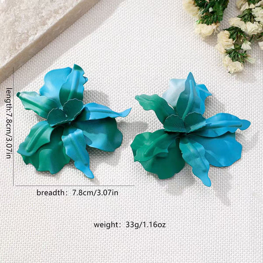 Women's Pleated Paint Flower Ear Sweet Handmade Rings