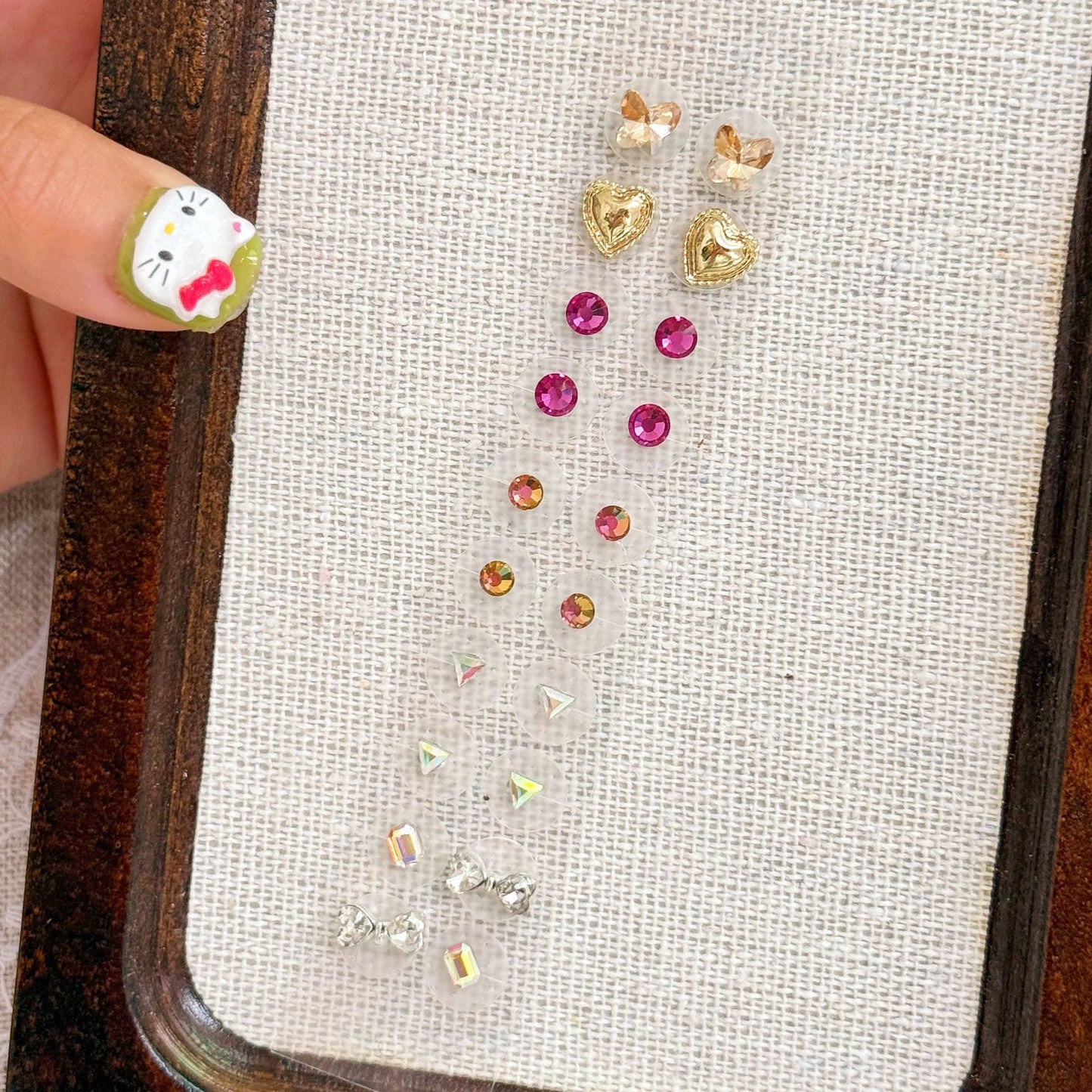 Fashion Auricular Point Sticker Crystal Ear Patch Bead Massage Stress Earrings