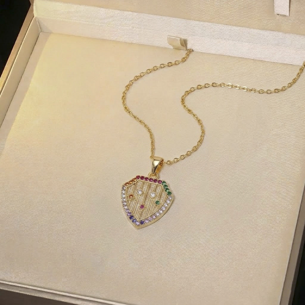 Women's Elegant Rainbow Fashion Star Moon Clavicle Necklaces