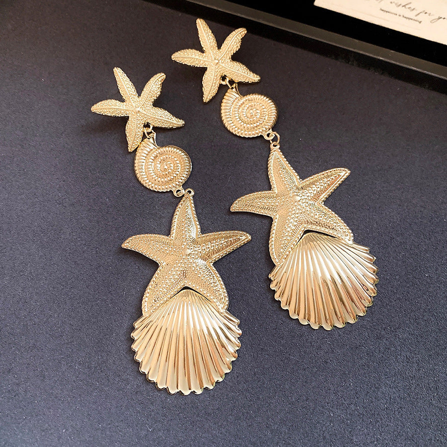 Women's Needle Round Curved Geometric Ear Retro Personalized Temperamental Light Luxury Earrings